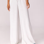 Wijde broek met rekker - White