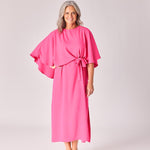 Mouwloze jurk met afneembare cape - Pink