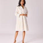 Jurk in bloemenkant - Ecru