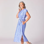 Lange jurk in frippé stof - Lavender blue