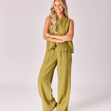 Linnen broek - Olive