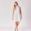 Mini-jurkt met halternek - Butter yellow stripe