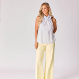 Top met halternek - Butter yellow stripe