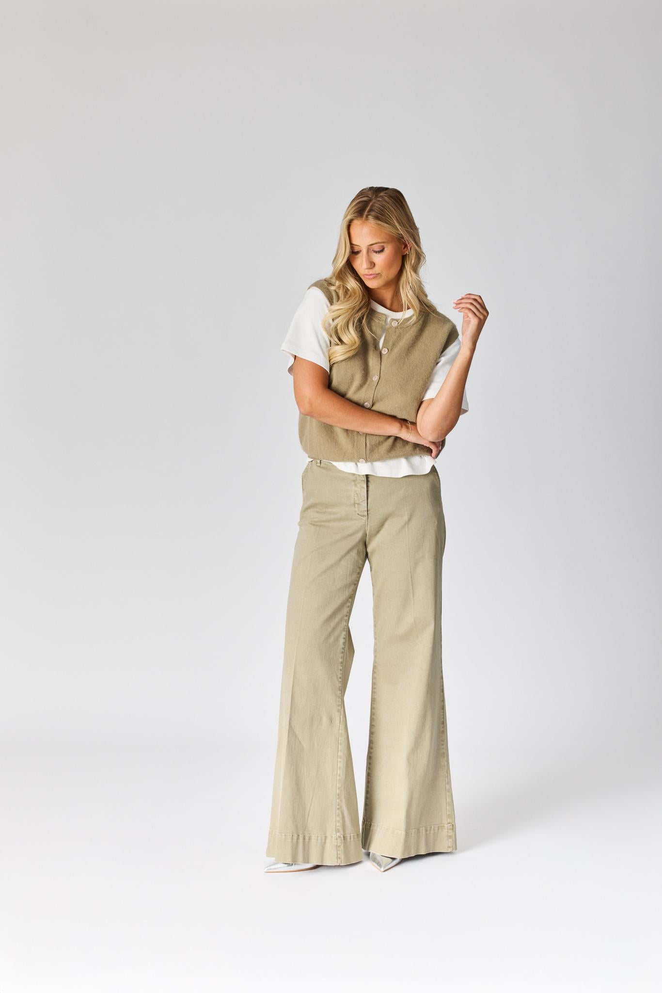 Debardeur met knopen - Khaki