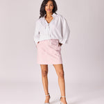 Minirok met bloemenkant - Blush pink