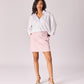 Minirok met bloemenkant - Blush pink