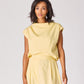 Top met gedrapeerde halslijn - Butter yellow