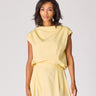 Top met gedrapeerde halslijn - Butter yellow
