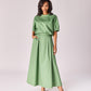 Blouse met elastisch mouwdetail - Sage green