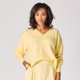 V-pull met lange mouwen - Soft Yellow