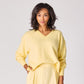 V-pull met lange mouwen - Soft Yellow
