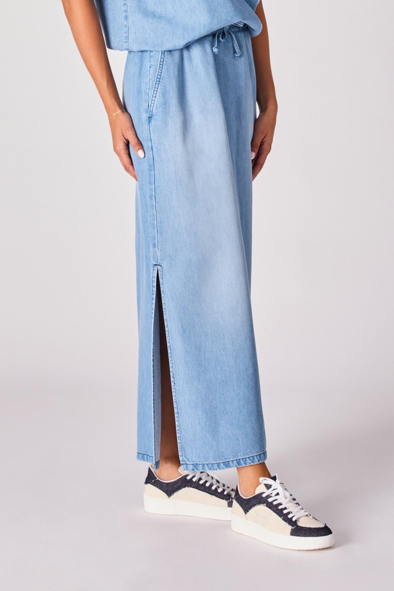 Lange rok uit lichte jeansstof - Jeans
