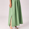Lange rok met plooien - Sage green