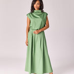 Lange rok met plooien - Sage green