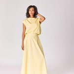 Top met gedrapeerde halslijn - Butter yellow