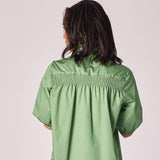 Kort jurk met rekkerdetail - Sage green