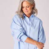 Blouse met fluo detail - Light blue / Fluo pink