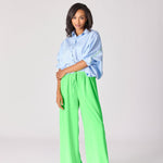 Blouse met fluo detail - Light blue / Fluo green