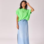 Pull met schouderdetail - Neon Green