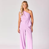 Wijde broek met hoge taille - Lavender pink