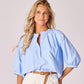 Blouse in oxford katoen - Light blue