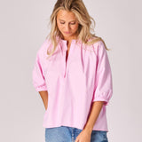 Blouse in oxford katoen - Pink