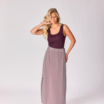 Rok met streepjesmotief - Burgundy stripe