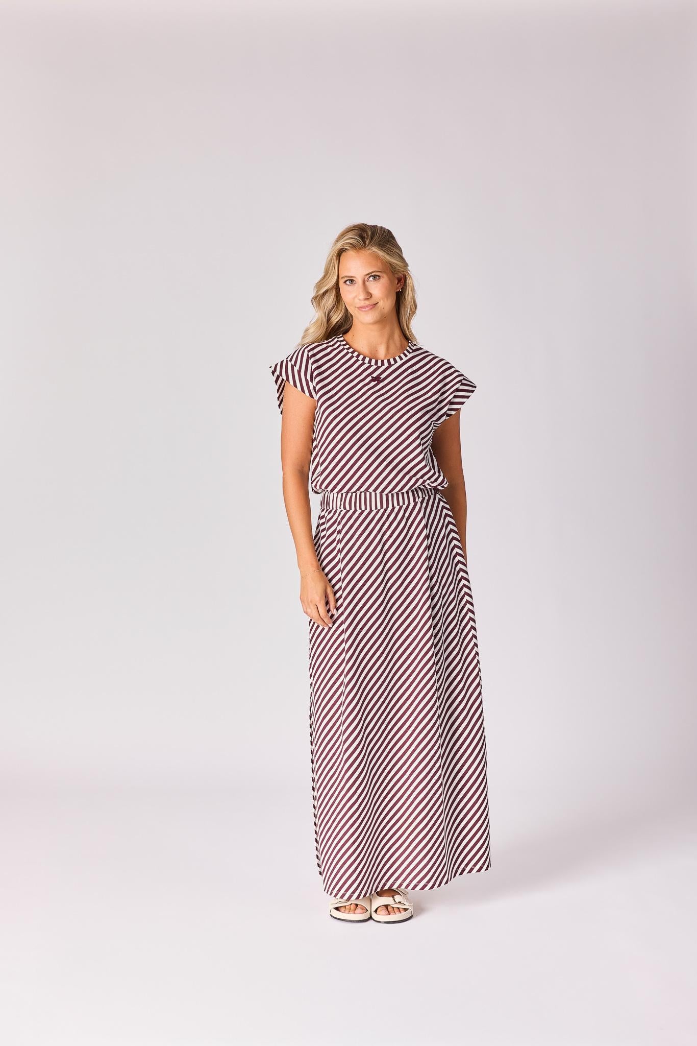 Rok met streepjesmotief - Burgundy stripe