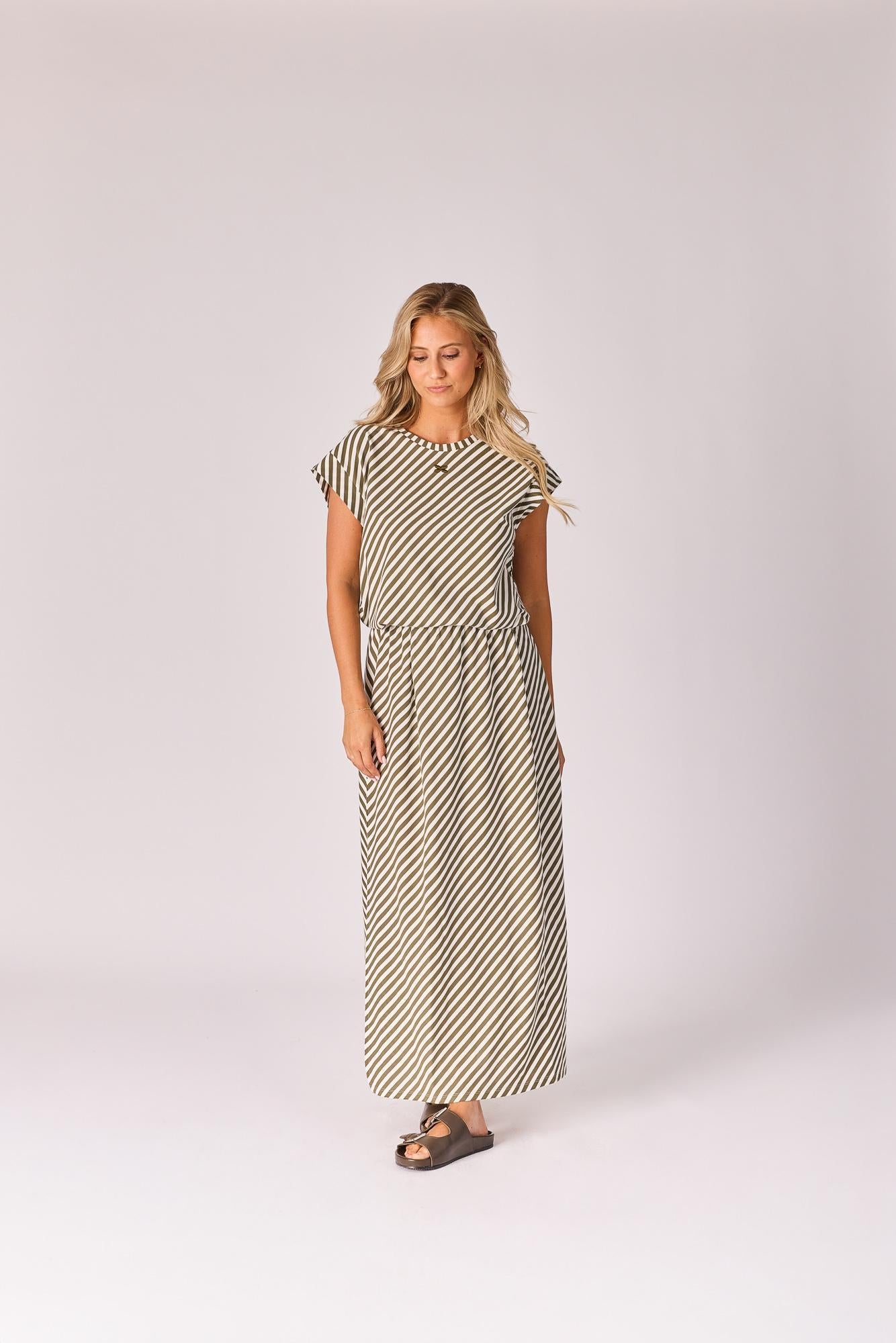 Rok met streepjesmotief - Green stripe