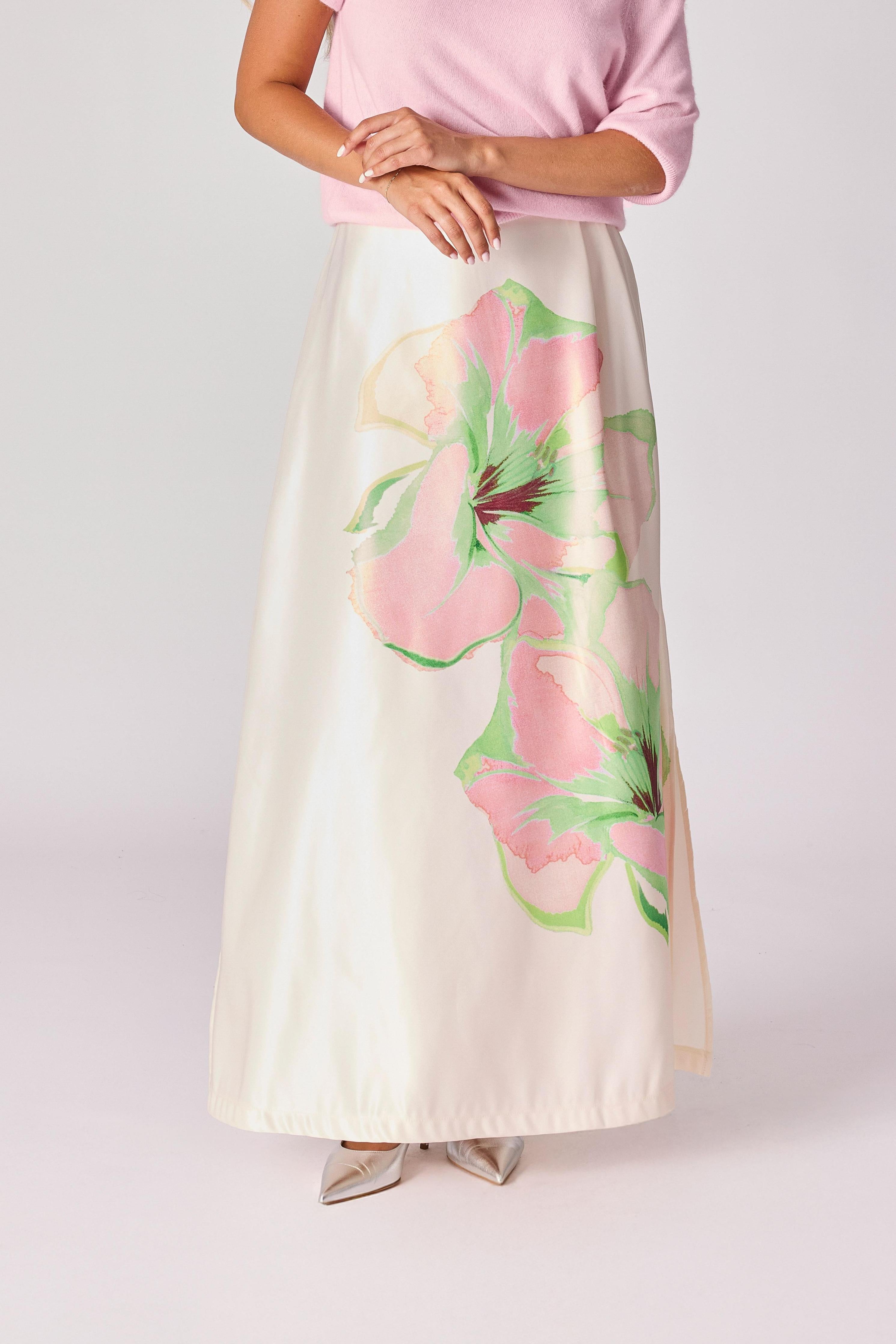 Rok met bloemenprint - Blushed garden
