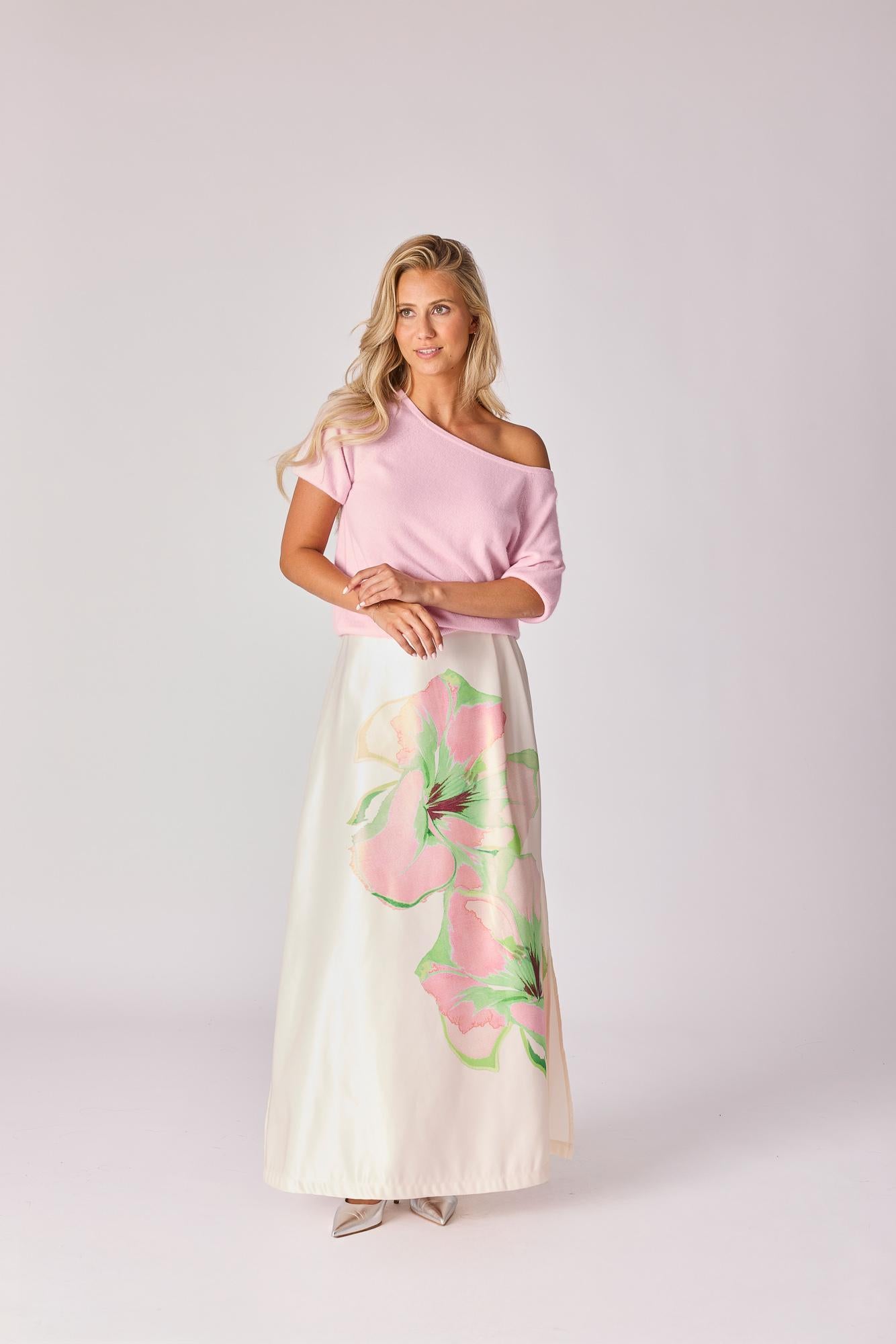 Rok met bloemenprint - Blushed garden