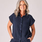 Linnen blouse - Navy