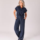 Linnen blouse - Navy