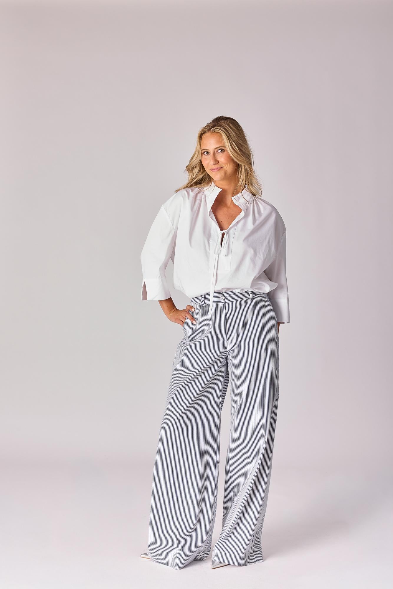 Broek met stretch - Blue stripe