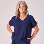 Blouse met strop - Navy