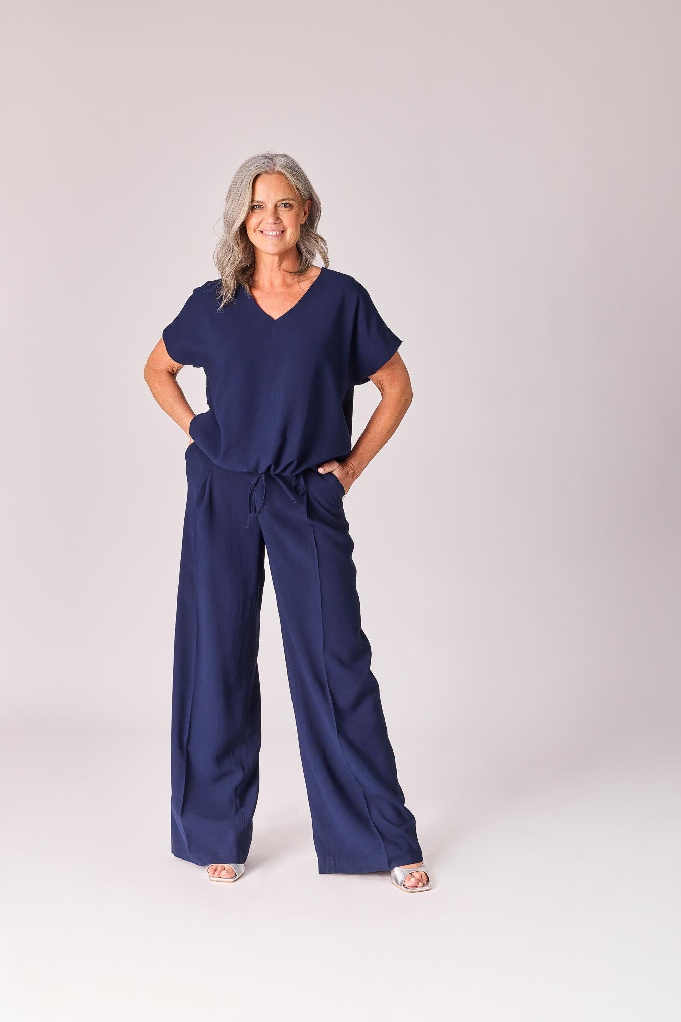 Blouse met strop - Navy