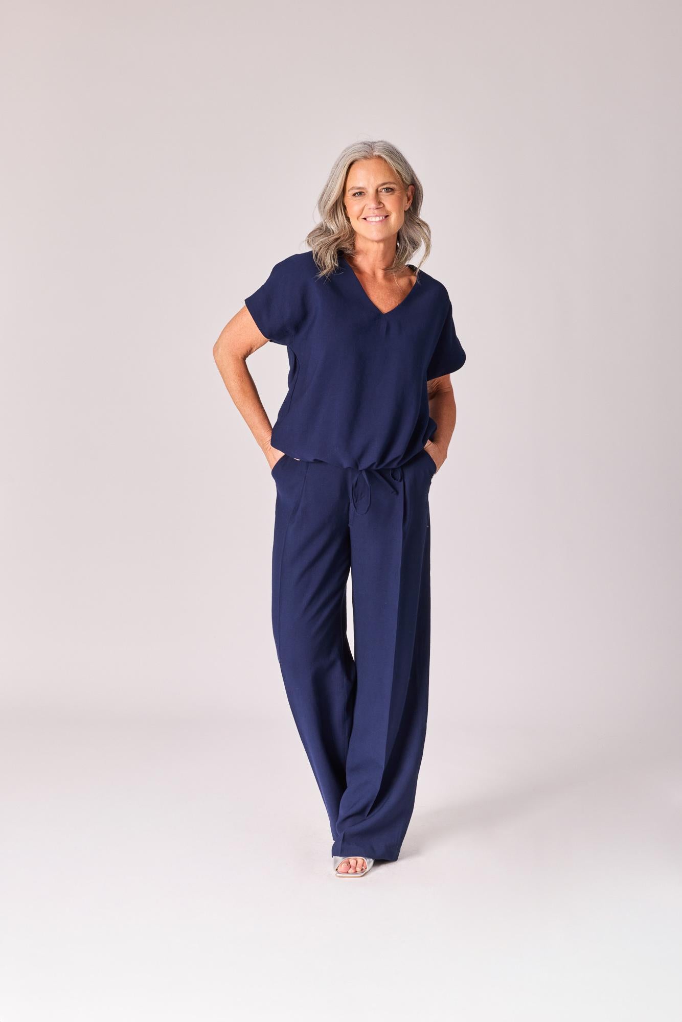 Blouse met strop - Navy