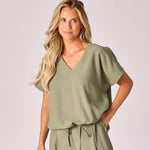 Blouse met strop - Sage green