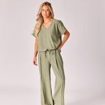 Blouse met strop - Sage green