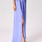 Lange rok in satijn - Blue lavender