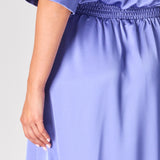 Lange rok in satijn - Blue lavender