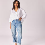 Oversized hemd met strikdetail - White