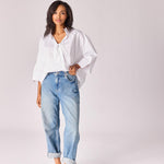 Oversized hemd met strikdetail - White