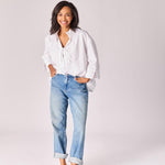 Oversized hemd met strikdetail - White