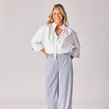 Oversized hemd met strikdetail - White