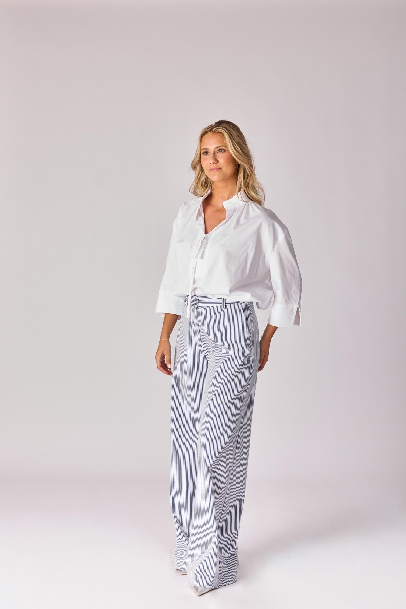 Oversized hemd met strikdetail - White