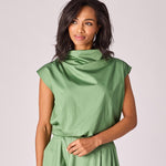 Top met gedrapeerde halslijn - Sage green