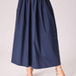 Lange rok met plooien - Navy