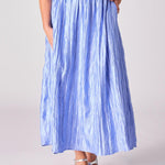 Rok in frippé satijn - Blue lavender