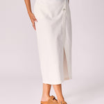 Jeansrok met scheve split - White